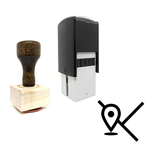 "Map" rubber stamp with 3 sample imprints of the image