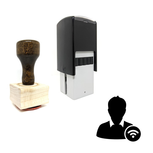 "Wifi User" rubber stamp with 3 sample imprints of the image