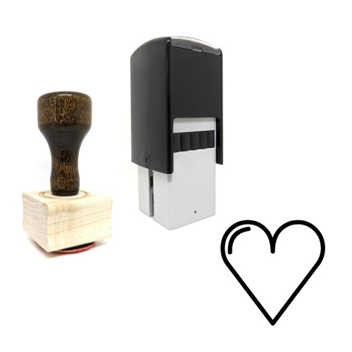 "Heart" rubber stamp with 3 sample imprints of the image