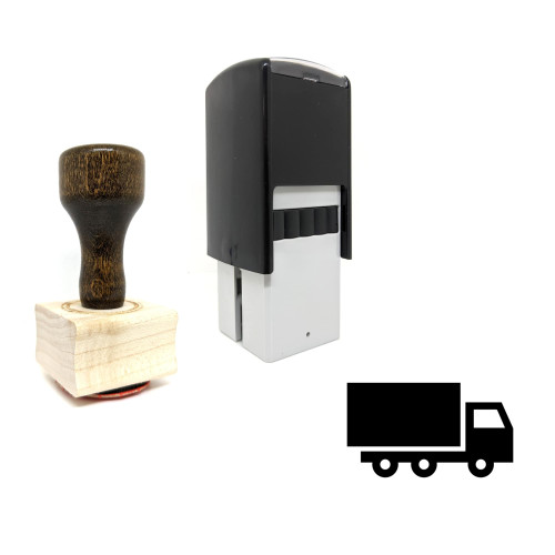 "Cargo Truck" rubber stamp with 3 sample imprints of the image