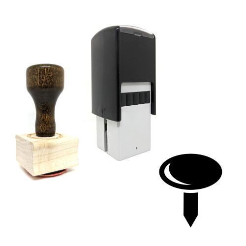 "Pushpin" rubber stamp with 3 sample imprints of the image