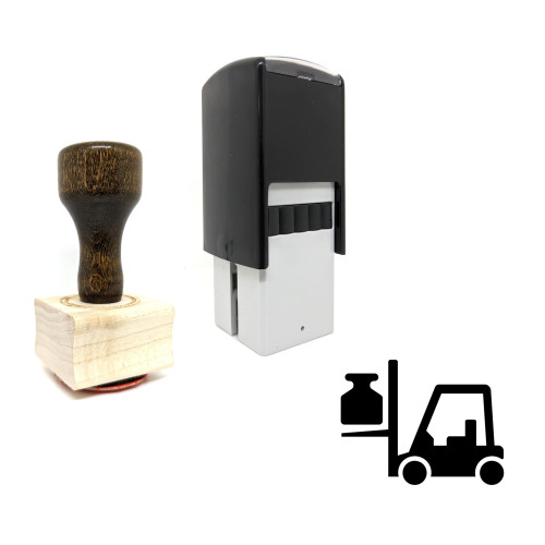 "Forklift" rubber stamp with 3 sample imprints of the image