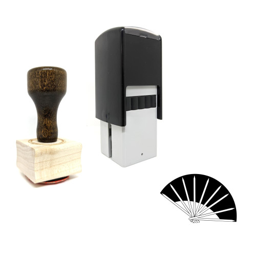 "Tessen" rubber stamp with 3 sample imprints of the image