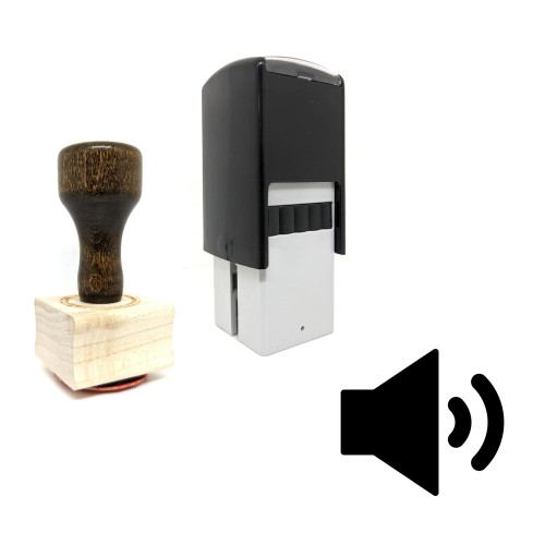 "Loud Volume" rubber stamp with 3 sample imprints of the image
