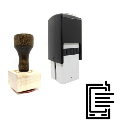 "Mobile Content" rubber stamp with 3 sample imprints of the image