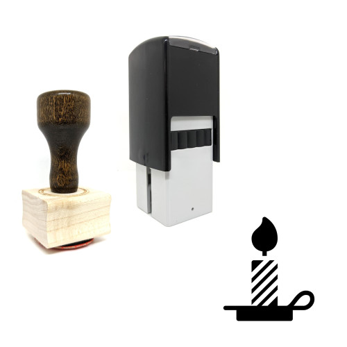 "Candle" rubber stamp with 3 sample imprints of the image