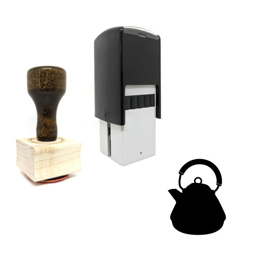 "Kettle" rubber stamp with 3 sample imprints of the image