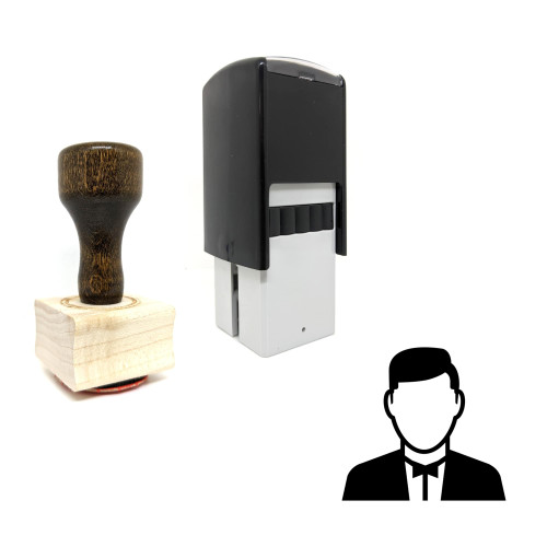 "Gentleman" rubber stamp with 3 sample imprints of the image