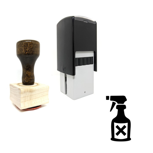 "Cleaning Spray" rubber stamp with 3 sample imprints of the image