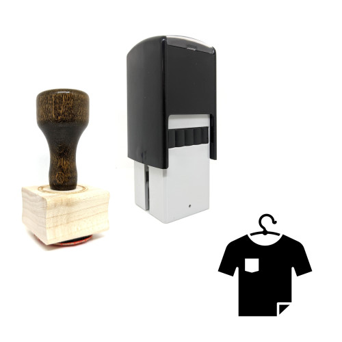 "Shirt" rubber stamp with 3 sample imprints of the image