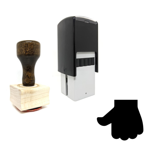 "Thumb" rubber stamp with 3 sample imprints of the image