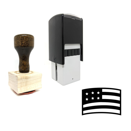 "USA" rubber stamp with 3 sample imprints of the image