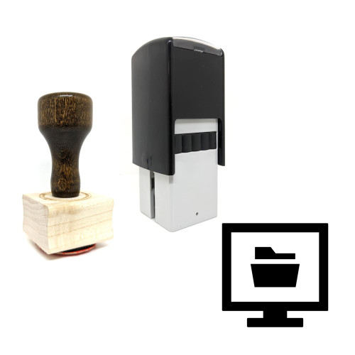 "Computer Monitor" rubber stamp with 3 sample imprints of the image
