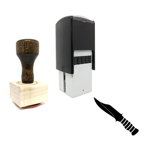 "Knife" rubber stamp with 3 sample imprints of the image