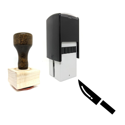 "Knife" rubber stamp with 3 sample imprints of the image