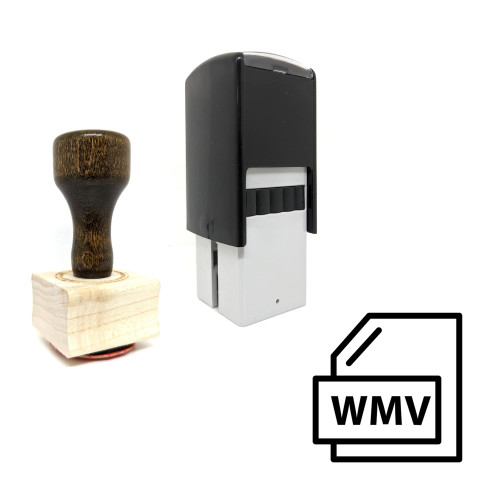 "Folder Wmv" rubber stamp with 3 sample imprints of the image