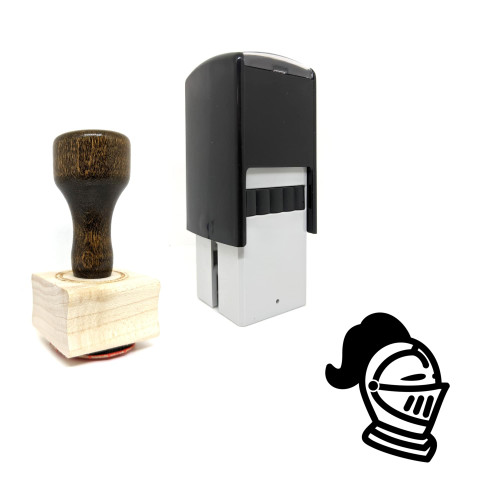 "Knight Helmet" rubber stamp with 3 sample imprints of the image