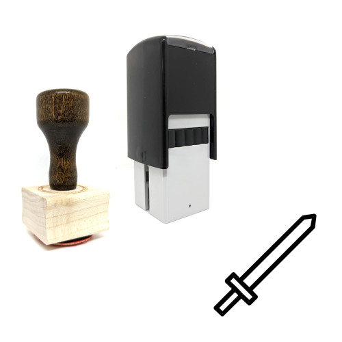 "Sword" rubber stamp with 3 sample imprints of the image