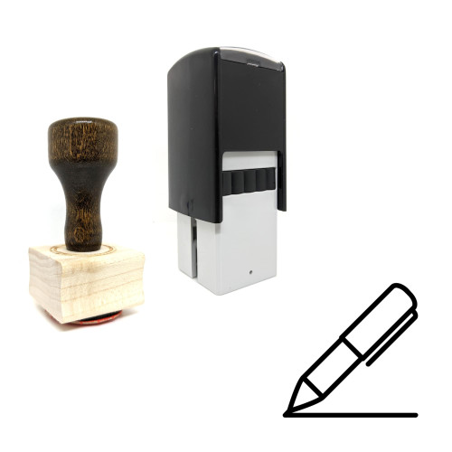 "Pen" rubber stamp with 3 sample imprints of the image