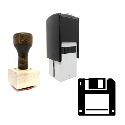 "Floppy Disk" rubber stamp with 3 sample imprints of the image