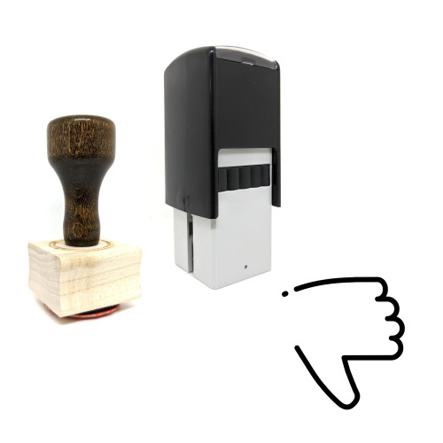 "Thumb Down" rubber stamp with 3 sample imprints of the image