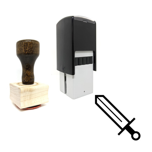 "Sword" rubber stamp with 3 sample imprints of the image