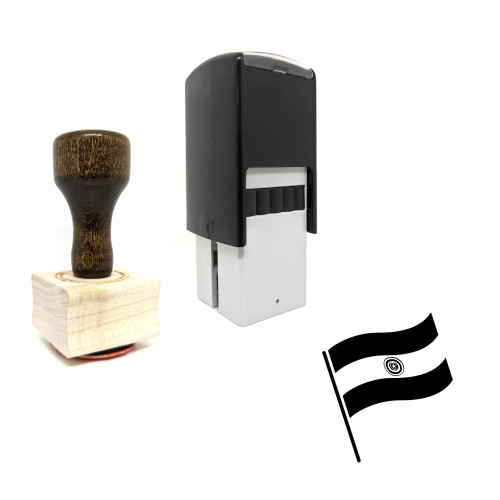 "Flag Of Paraguay" rubber stamp with 3 sample imprints of the image