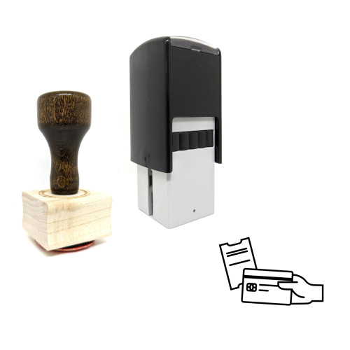 "Purchase" rubber stamp with 3 sample imprints of the image
