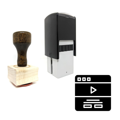 "Video Content" rubber stamp with 3 sample imprints of the image