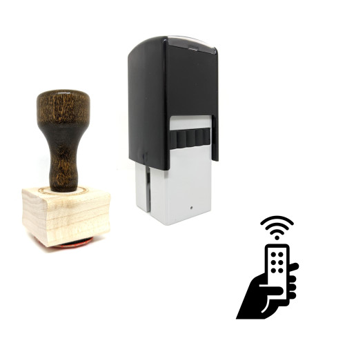 "Remote Control" rubber stamp with 3 sample imprints of the image