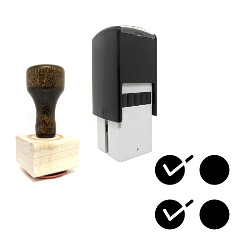 "Check" rubber stamp with 3 sample imprints of the image