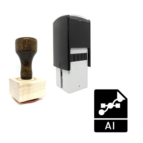 "AI File" rubber stamp with 3 sample imprints of the image