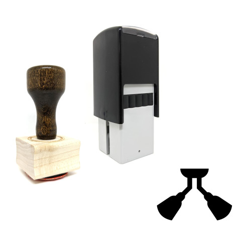 "Recons Lamps" rubber stamp with 3 sample imprints of the image
