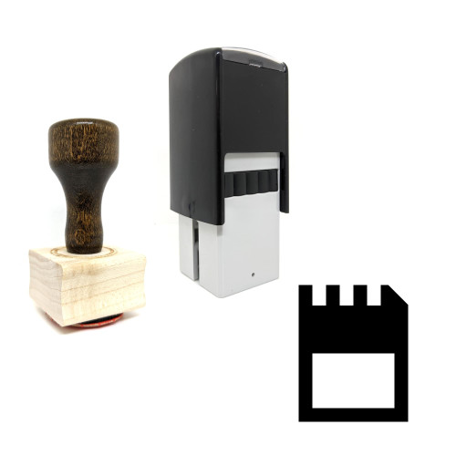 "Memory Card" rubber stamp with 3 sample imprints of the image