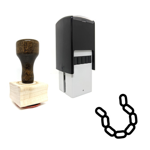 "Sausage" rubber stamp with 3 sample imprints of the image