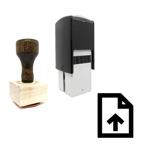 "File Upload" rubber stamp with 3 sample imprints of the image