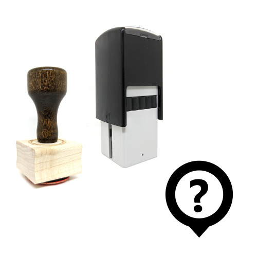 "Question" rubber stamp with 3 sample imprints of the image