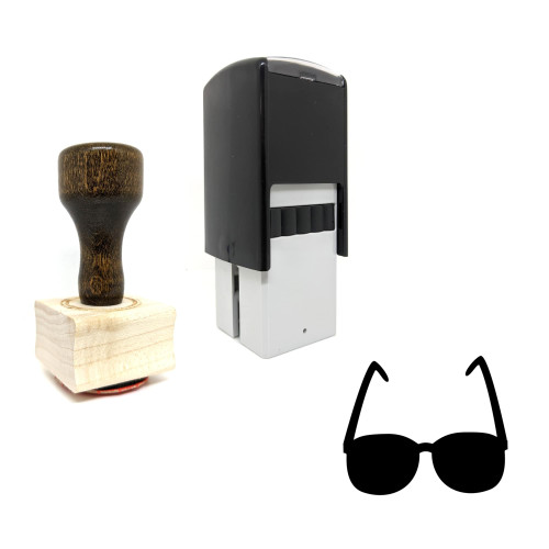 "Sunglasses" rubber stamp with 3 sample imprints of the image