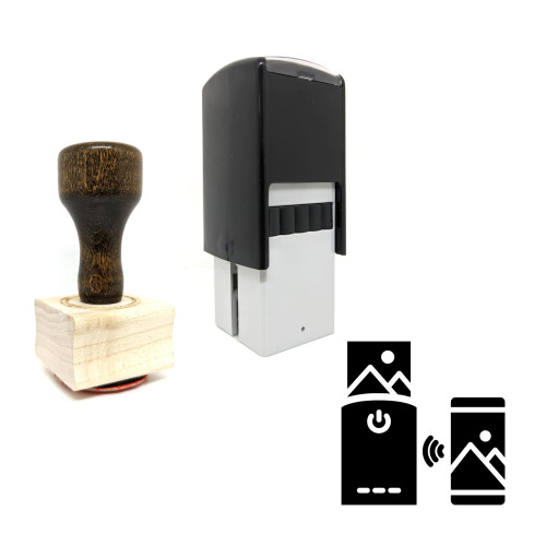"Wireless Printer" rubber stamp with 3 sample imprints of the image