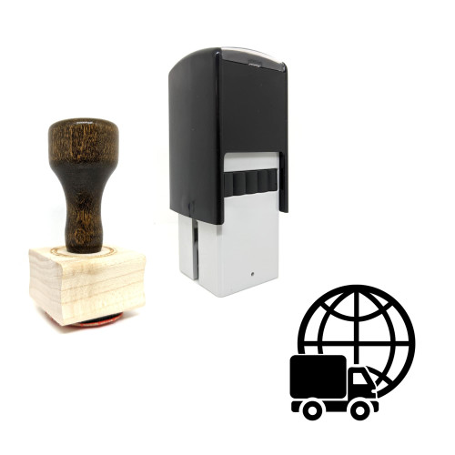 "Worldwide Shipping" rubber stamp with 3 sample imprints of the image