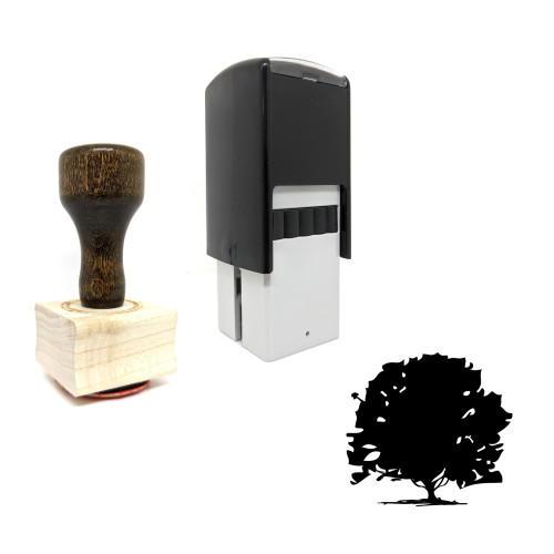 "Tree Arbutus" rubber stamp with 3 sample imprints of the image