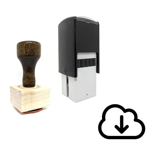 "Download Cloud" rubber stamp with 3 sample imprints of the image