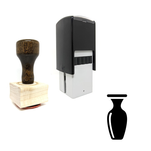 "Pottery Vase" rubber stamp with 3 sample imprints of the image