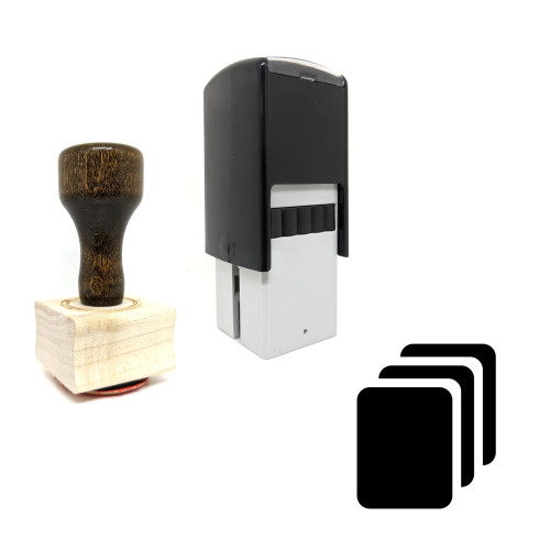 "Stack" rubber stamp with 3 sample imprints of the image