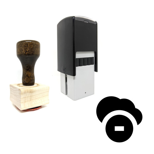 "Remove Cloud" rubber stamp with 3 sample imprints of the image