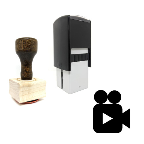 "Video Camera" rubber stamp with 3 sample imprints of the image