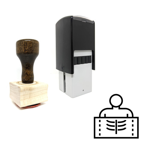 "X Ray" rubber stamp with 3 sample imprints of the image