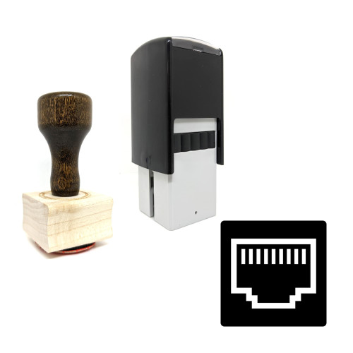 "Lan Port" rubber stamp with 3 sample imprints of the image