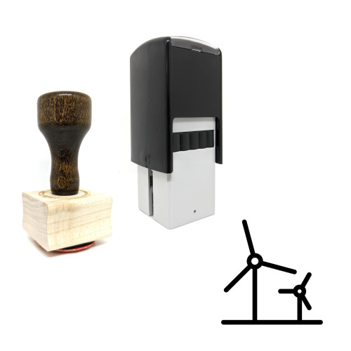 "Wind Turbine" rubber stamp with 3 sample imprints of the image