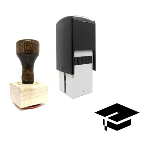 "Mortar Board" rubber stamp with 3 sample imprints of the image